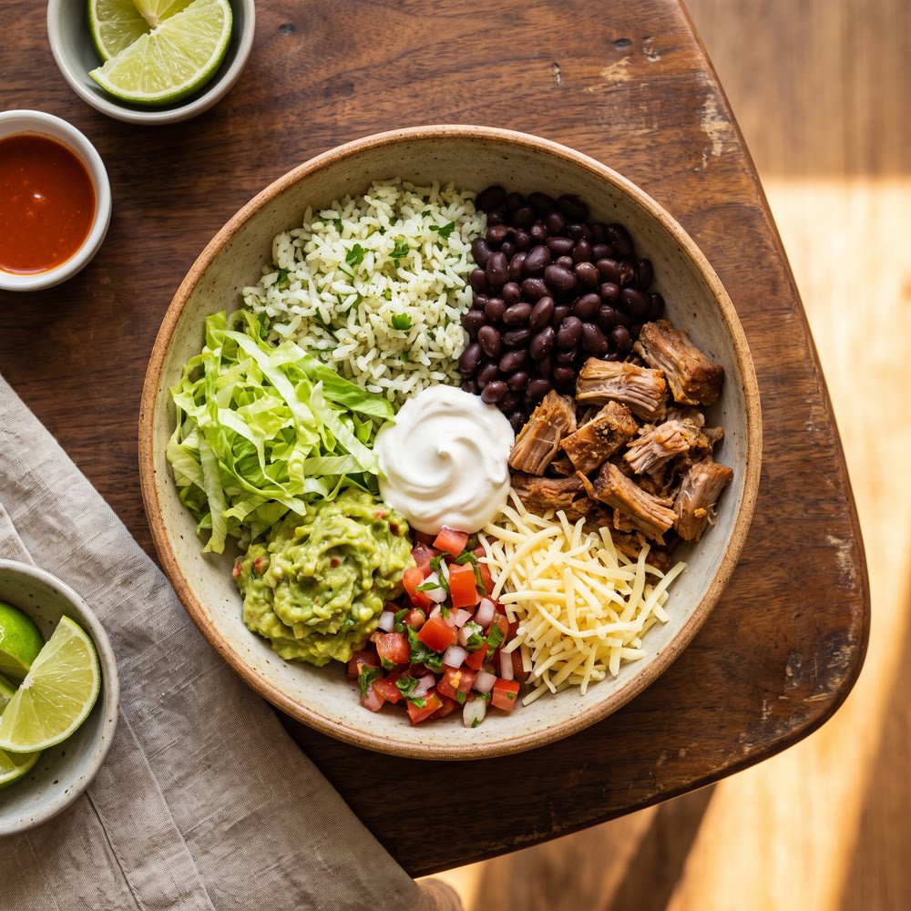 Chifrijo — rice, beans, chicharrón and pico de gallo
