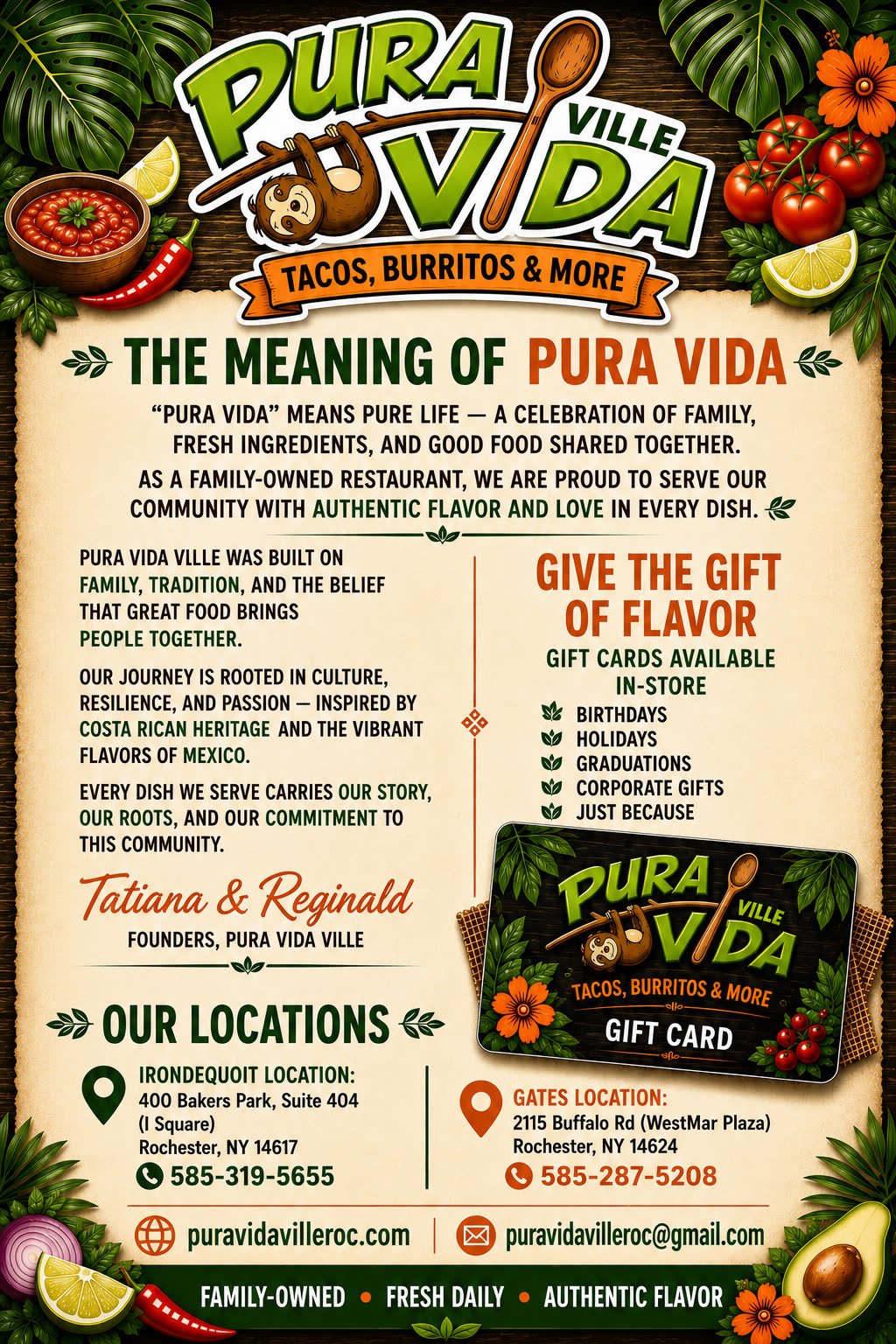 Pura Vida Ville — the meaning of pura vida, our locations, and gift cards